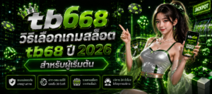 ภาพแบนเนอร์ tb68 วิธีเลือกเกมสล็อตปี 2026 สำหรับผู้เริ่มต้น พร้อมภาพสล็อต รูเล็ต และองค์ประกอบคาสิโนออนไลน์โทนสีเขียว