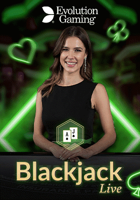 ภาพเกม Blackjack Live จาก Evolution Gaming แบล็คแจ็คคาสิโนสดพร้อมดีลเลอร์และไพ่ สำหรับประกอบหน้าเกมคาสิโนบนเว็บไซต์ TB68