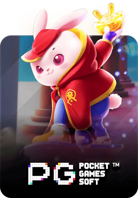 ภาพเกม PG Soft ธีมกระต่ายนำโชค สวมชุดสีแดงพร้อมสัญลักษณ์มงคล สำหรับประกอบหน้าเกมออนไลน์บนเว็บไซต์ TB68